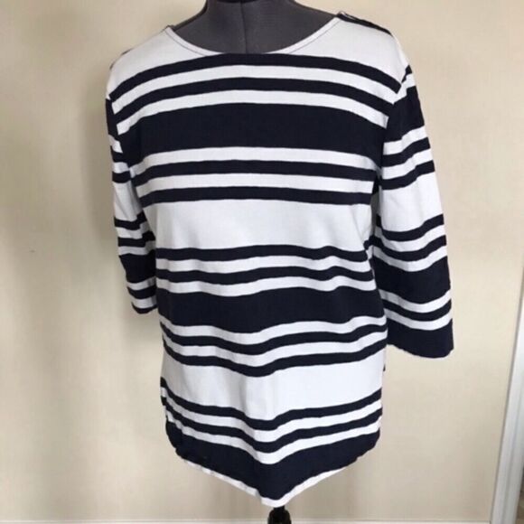 3/$25 NWOT Merona Top, 100% Cotton Blue/White XL - Picture 1 of 5